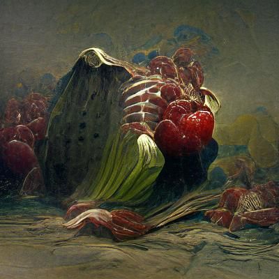 Horrific Fruit and Muscle Fusion Art