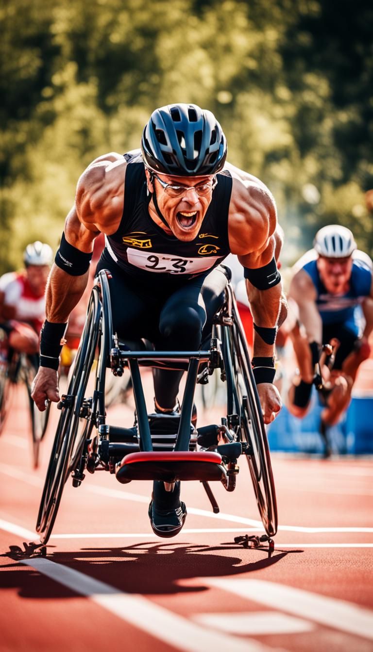 Para-Athlete's Triumphant Victory: Dynamic Sports Photograph...