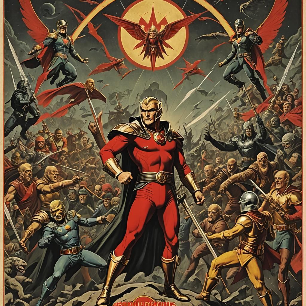 Flash Gordon Epic Battle in Da Vinci Style