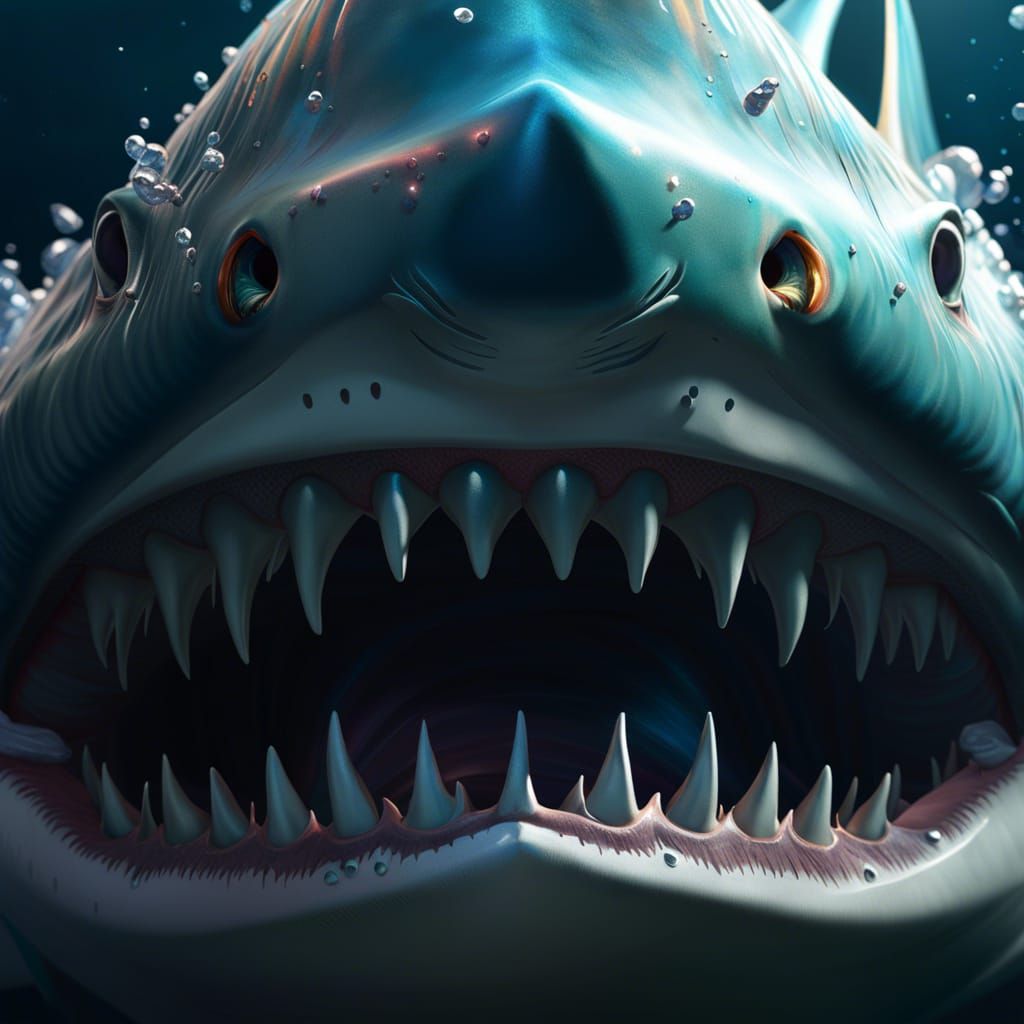 Hyperrealistic Shark Mouth Close-Up in Unreal Engine 5