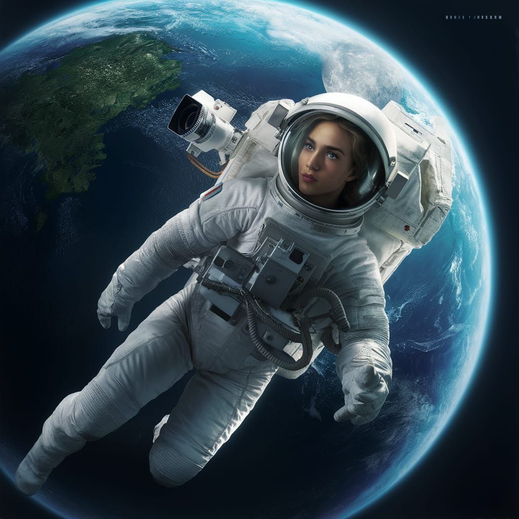 Scarlett Johansson in an astronaut suit