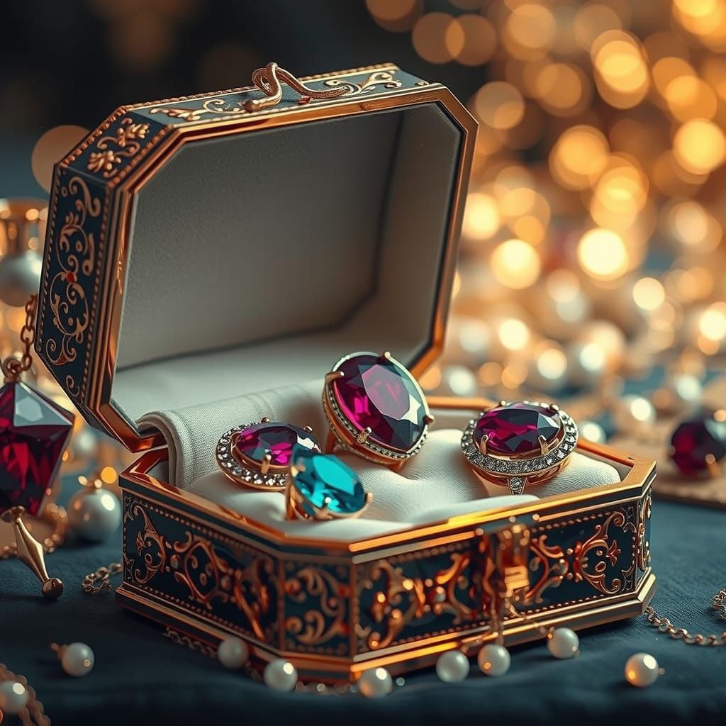 Glitering Jewellery in a Jewels Box