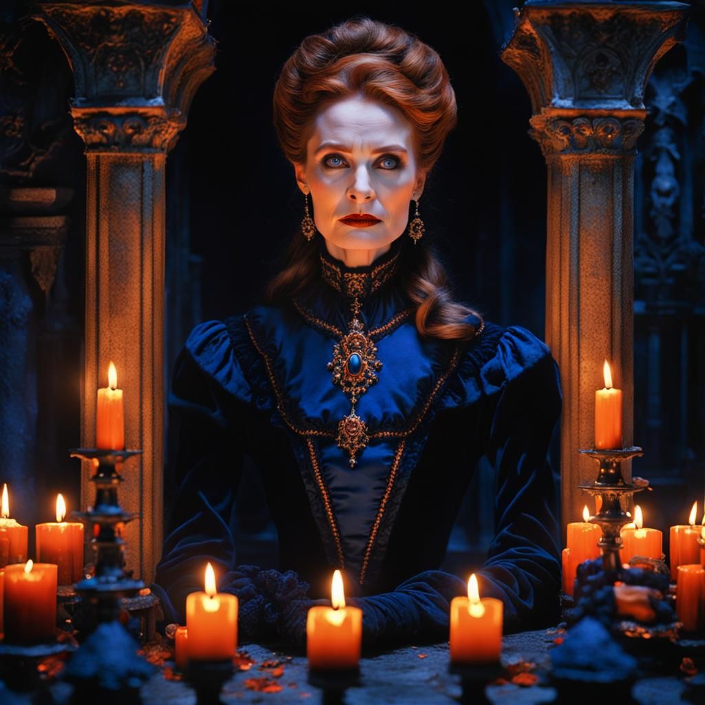 Catherine Schell Vampire Portrait in Gothic Style