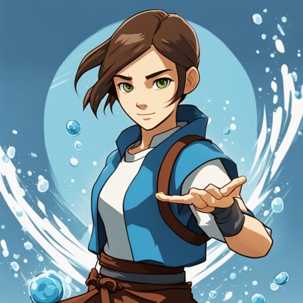 Water Bender in Avatar Style with Short Hair