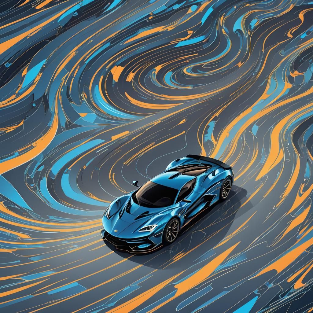 Futuristic Supercar Speeds Down Winding Road