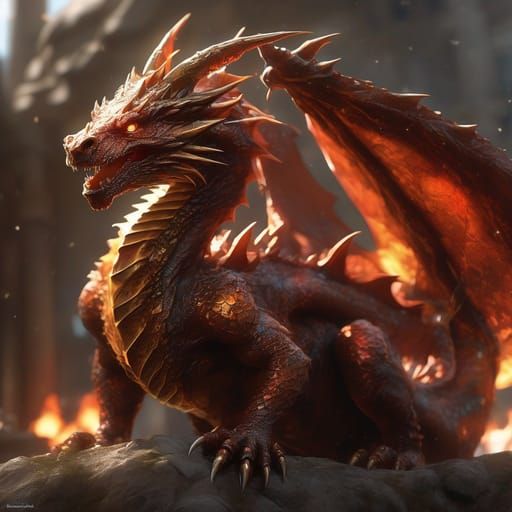 Majestic Fire Dragon Unleashes Fiery Breath