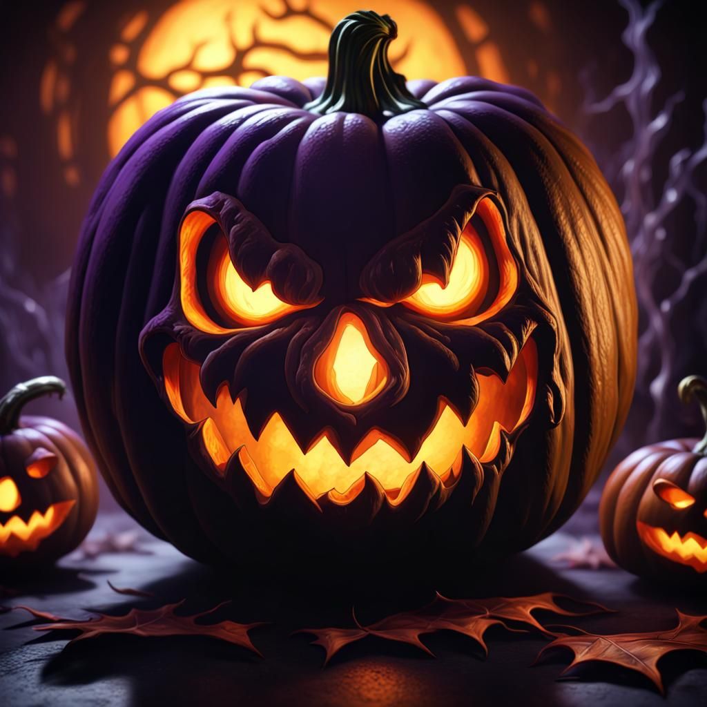 Creepy Pumpkin Dark Fantasy Concept Art