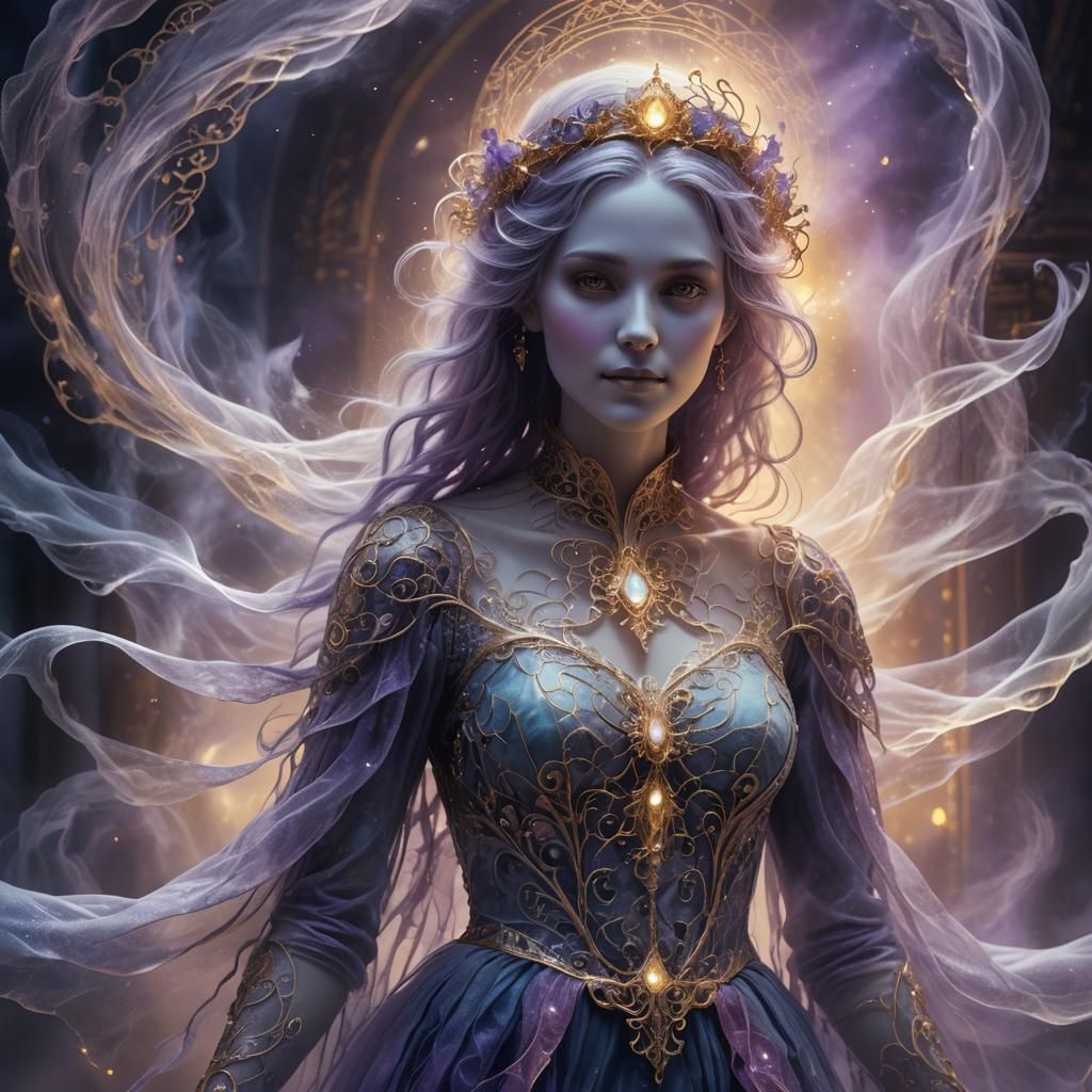 Ethereal Ghost Portrait in High-Fantasy Style