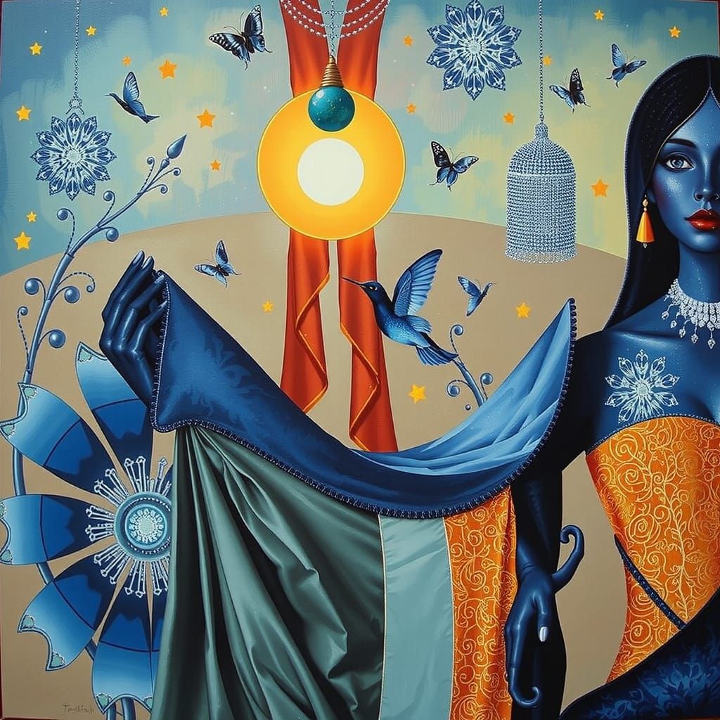 Maximalist Opulence Masterpiece with Triadic Colors