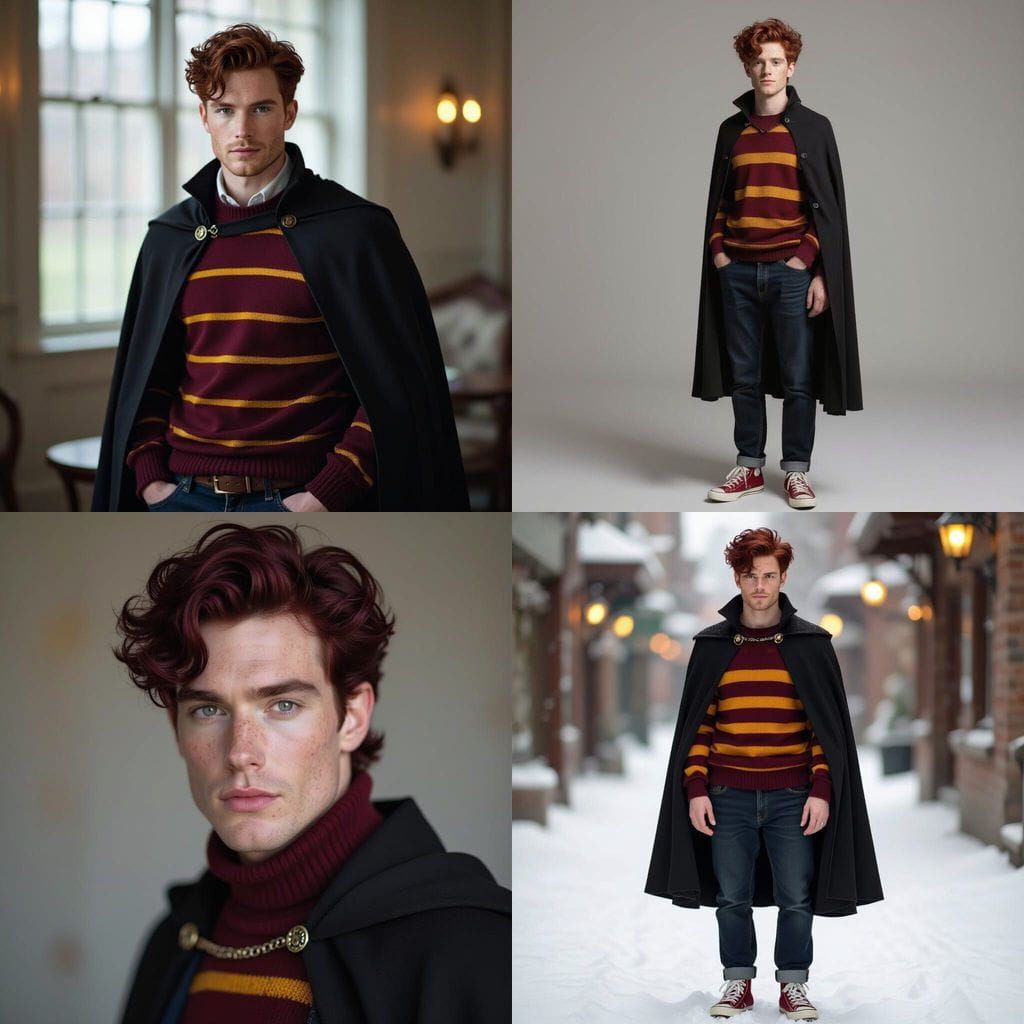 Portrait of a Dark Mage with Red Hair and Freckles