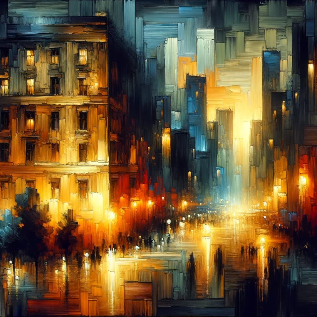 Golden Wall Section in Expressionist Style