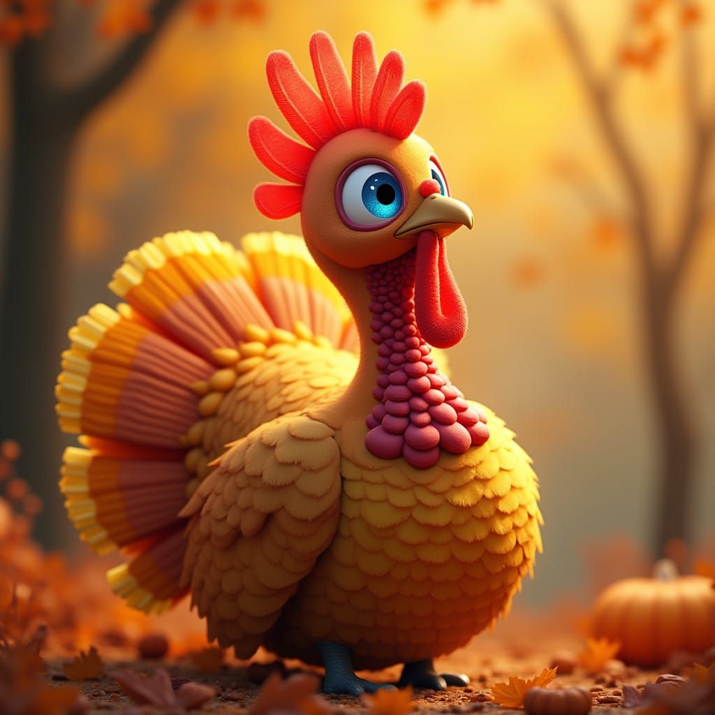 Whimsical Turkey in Fantasy Concept Art Style