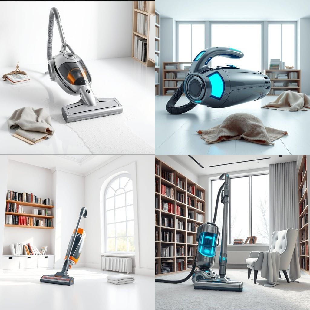 Modern 3D Vacuum Cleaner in a Spotless Home