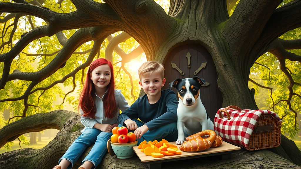Treehouse Picnic: A Photorealistic and Intricate Scene