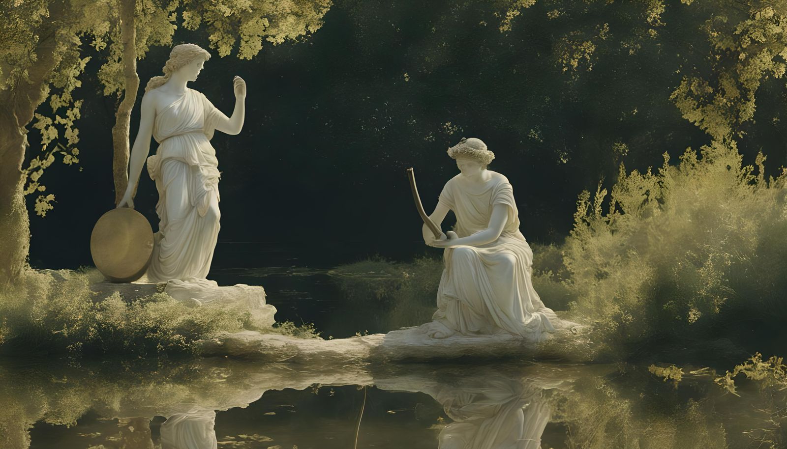 Euterpe Painting in Arnold Böcklin's Symbolist Style