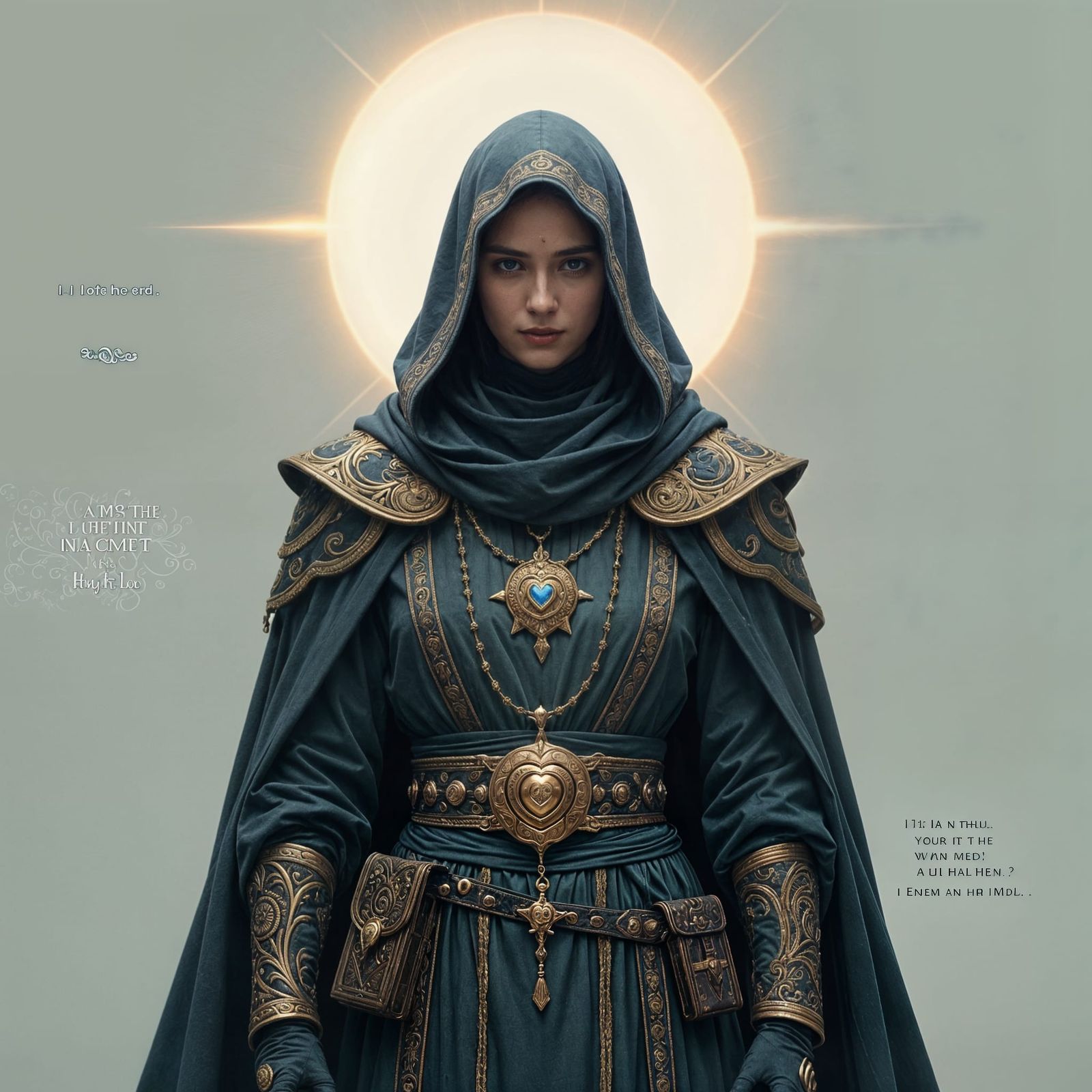 Ethereal Goddess Warrior in Dystopian Spiritual Style