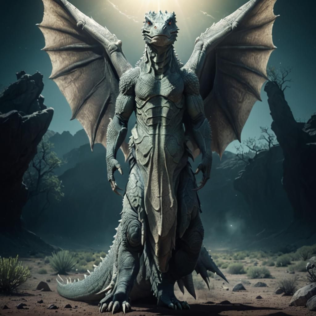 Komodo Dragon Walks Arizona Desert: 3D Animation