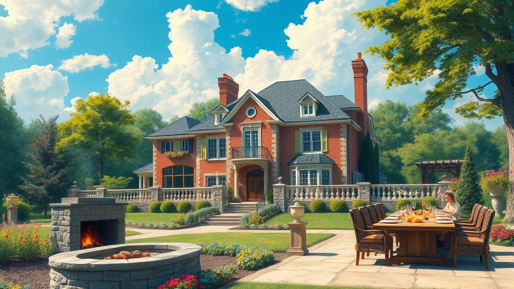 Elegant Outdoor Party in Impressionist Style