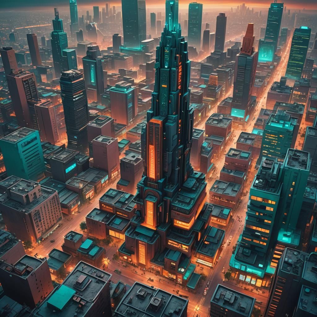 Mystical Mexico City: Aztec Ruins Meet Future in Digital Art