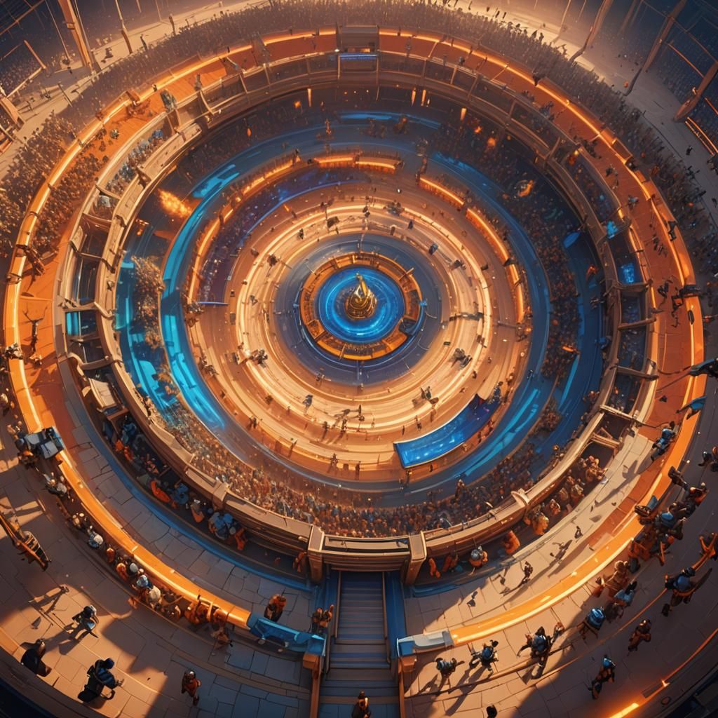 Fantasy Athletes Compete in a Glowing Arena