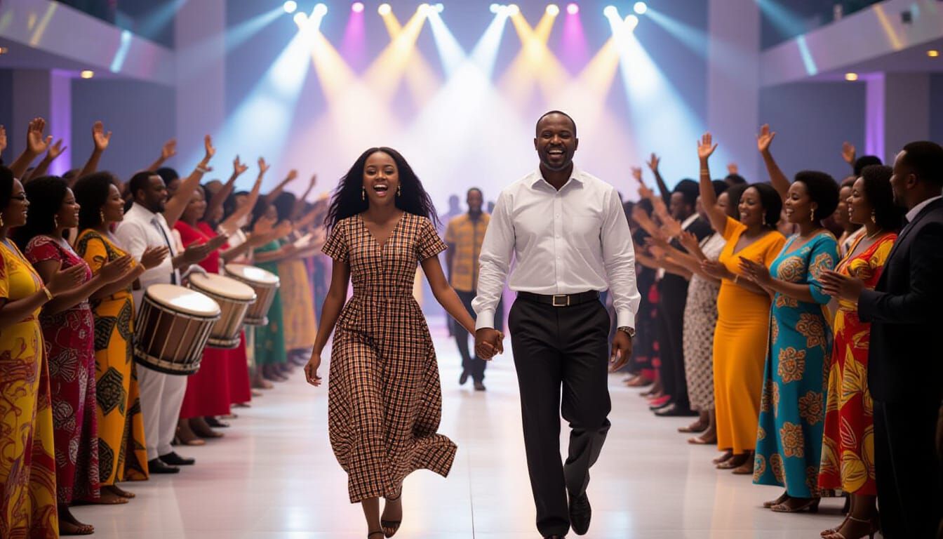 Joyful African Megachurch Service with Dramatic Entrance