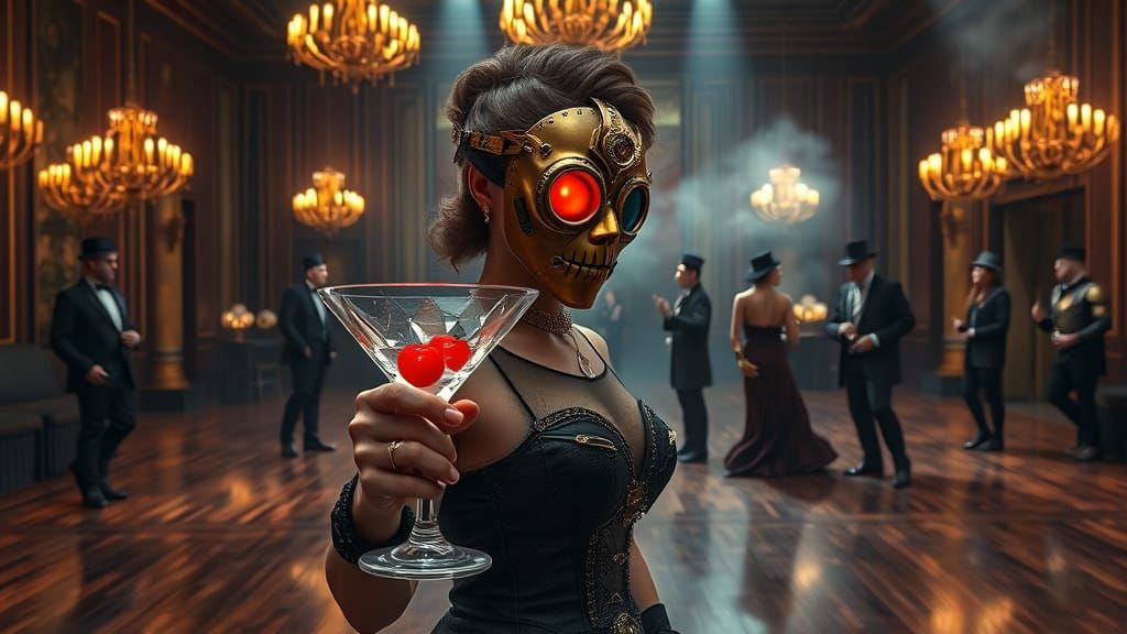 Steampunk Masquerade Ball in 1920s Ballroom