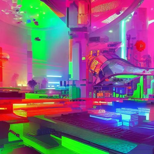 Futuristic Lego Home Automation in Candy Art Style