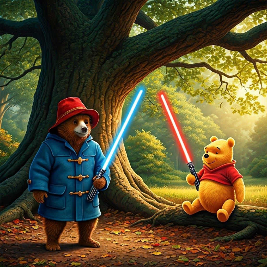 Whimsical Star Wars Bears in the Hundred Acre Wood