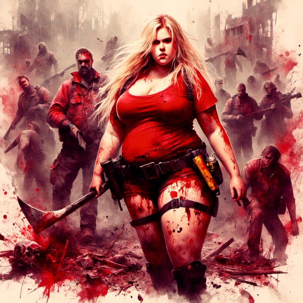 Cute bbw curvy , with long blonde hair wears