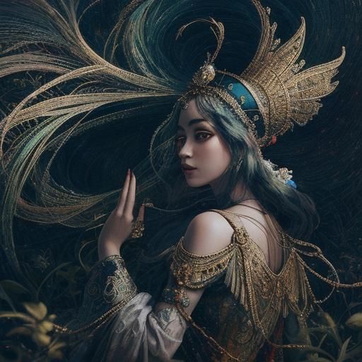 Dreamy Landscape with Ethereal Clouds in Bold Colors