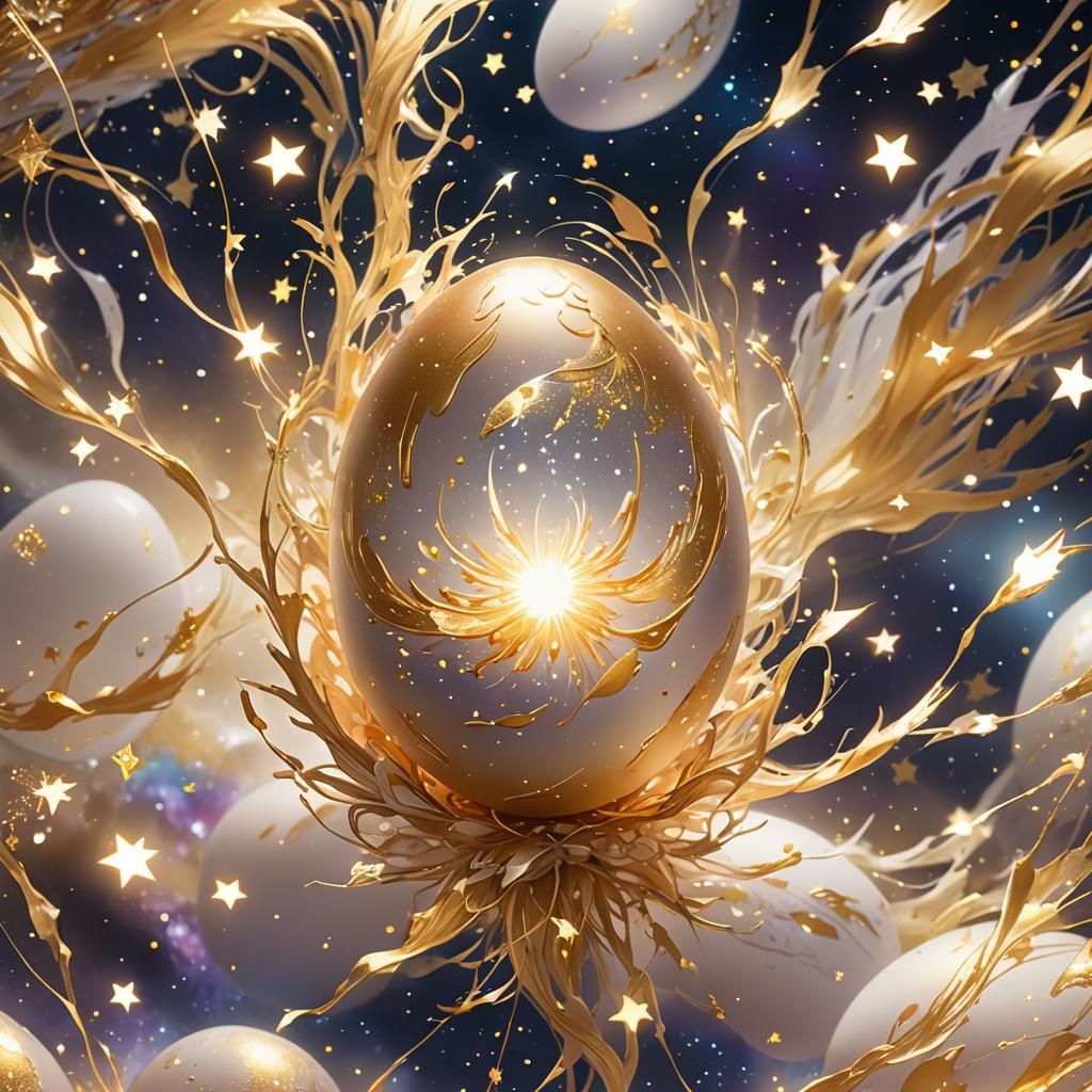 Glowing Egg of Paradise in Anime Style