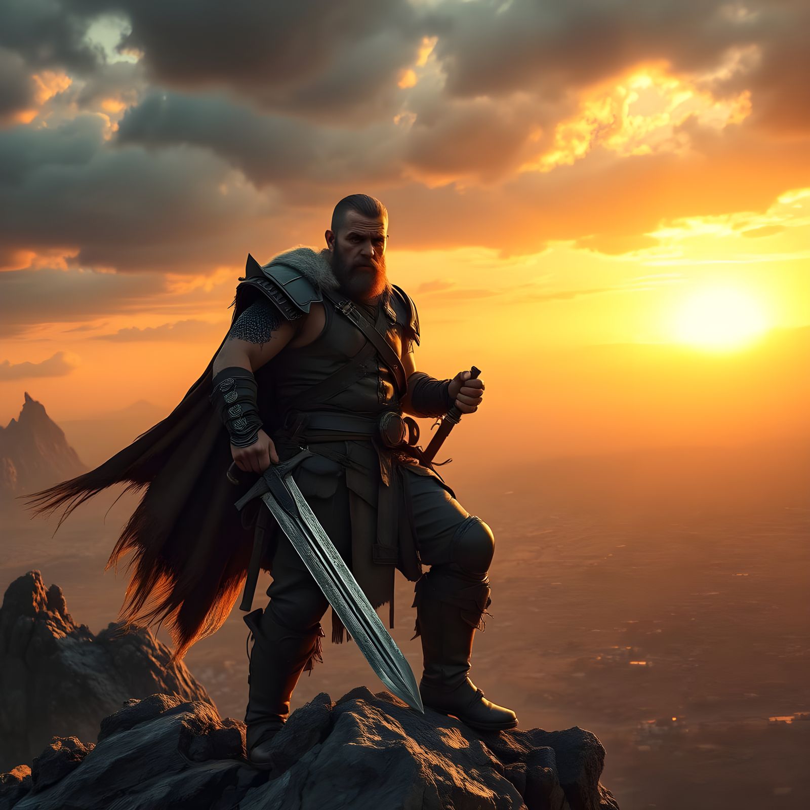 Heroic Warrior in Epic Cinema Style
