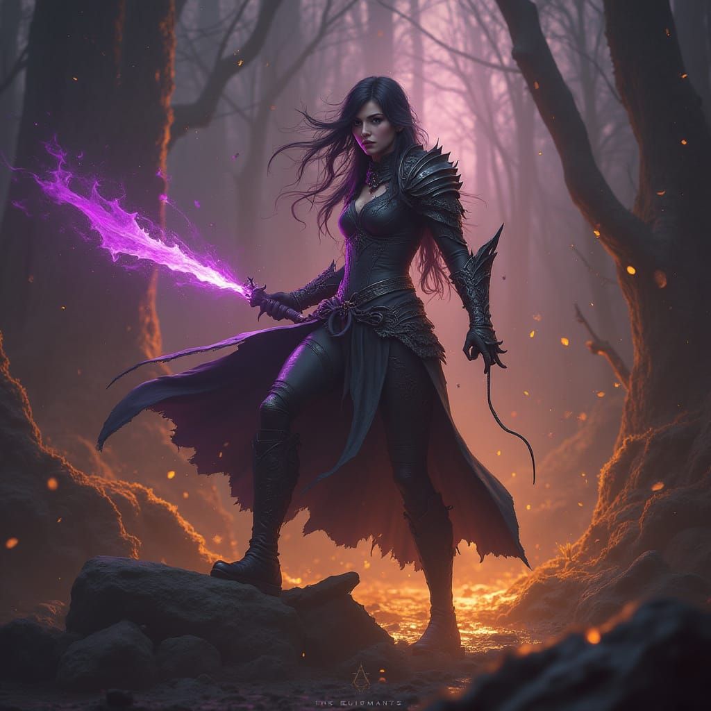 Gothic Elven Warrior in Dark Fantasy Concept Art