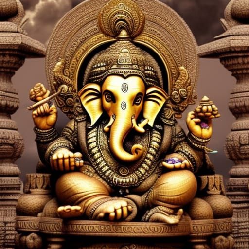 Epic Ganesha Digital Matte Painting