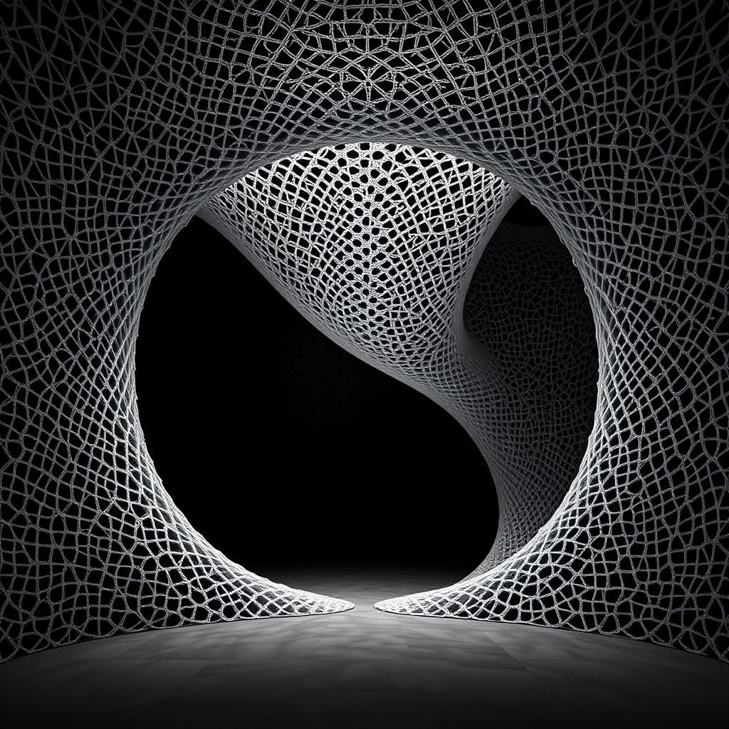 Chiaroscuro Crochet Yarn Inspired by Zaha Hadid