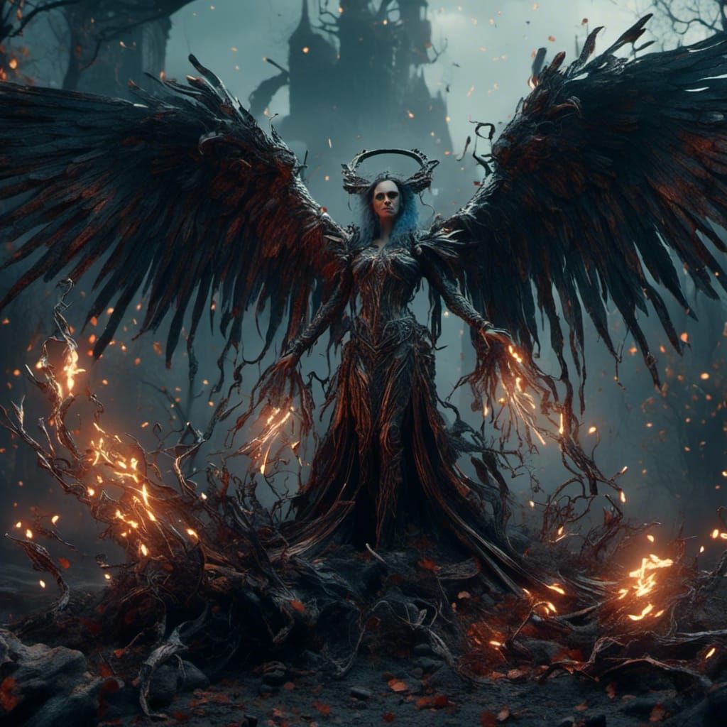 Captivating Fallen Angel Digital Art