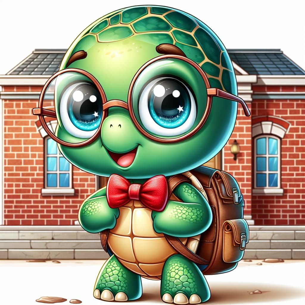 Turtle's First Day: A Back-to-School Image