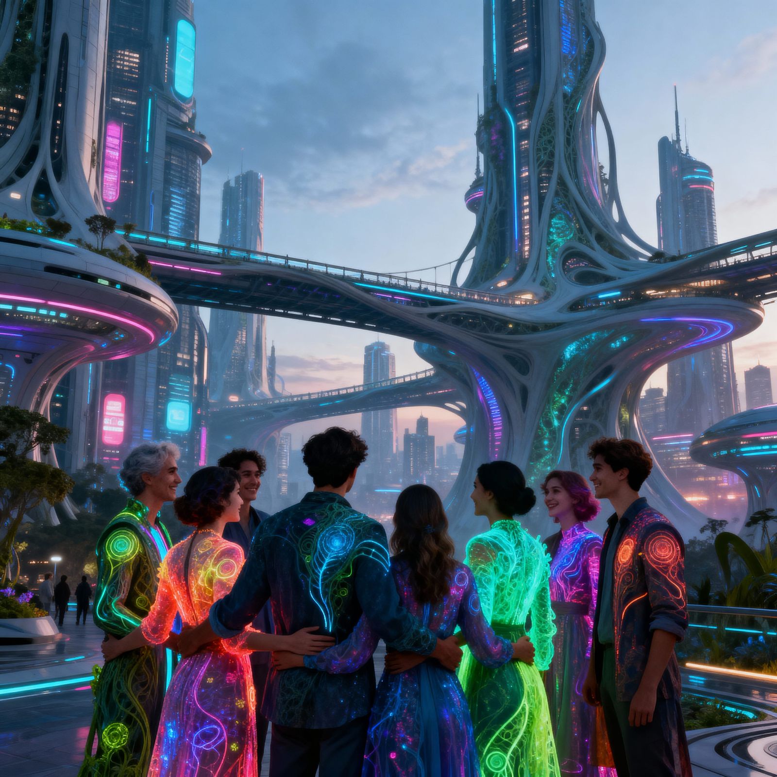 Future City Reunion in Bio-Luminescent Fashion