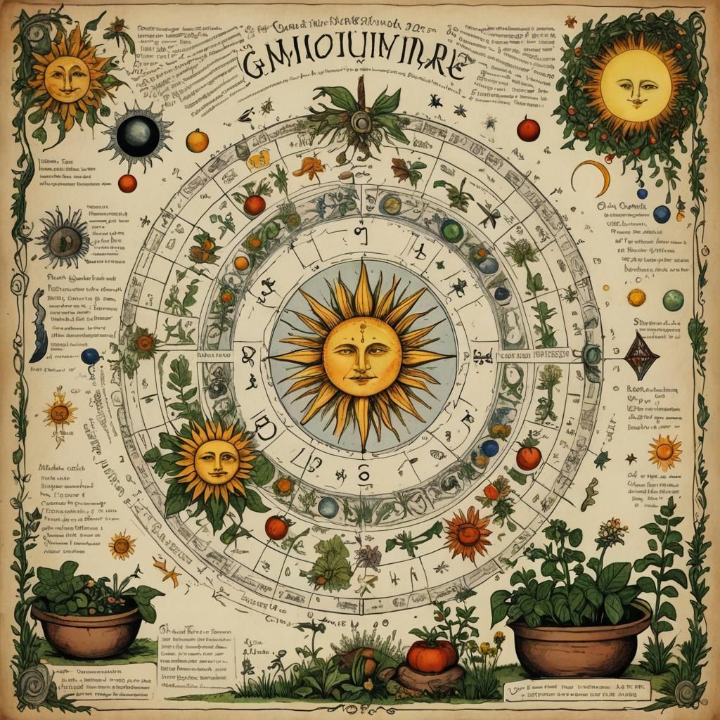 Witch's Grimoire Page: Solar Seed Calendar