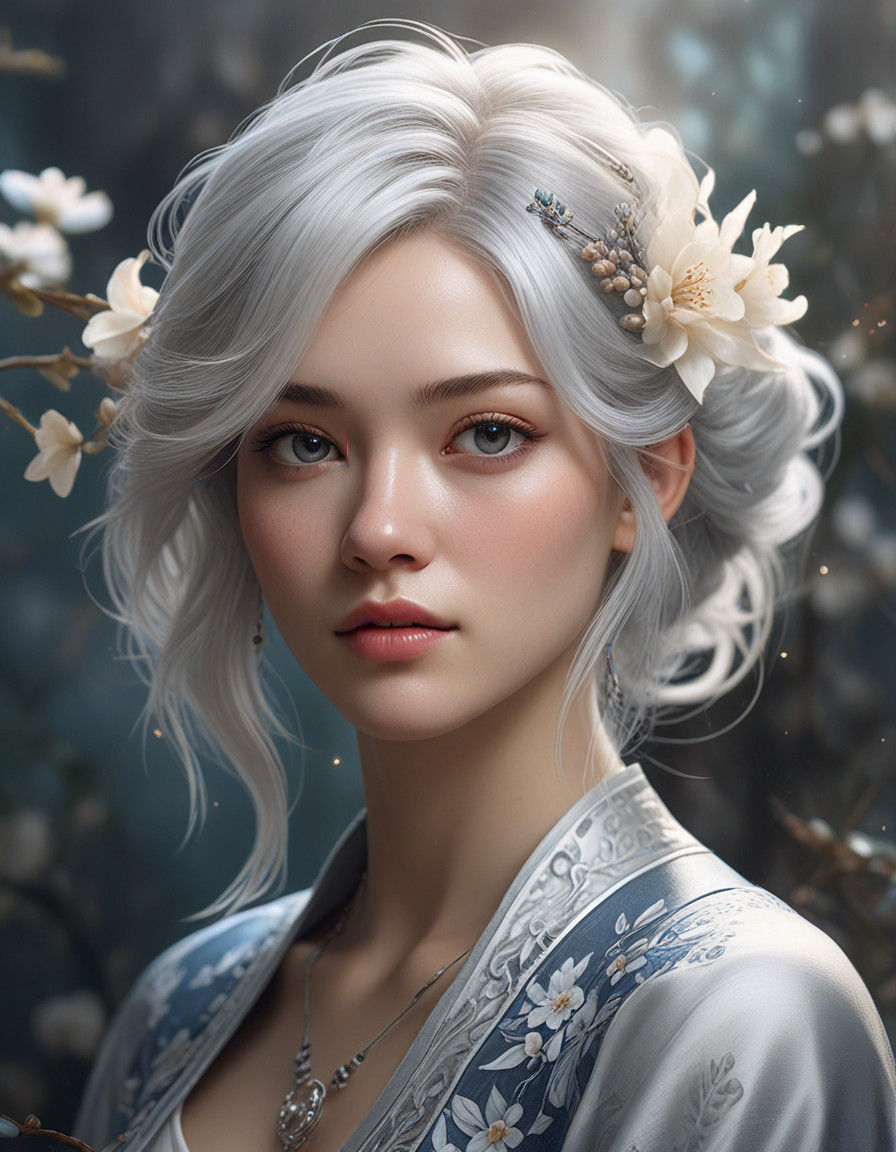 Ethereal Fantasy Portrait with East Asian Inspiration