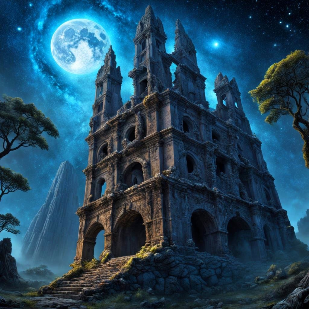 Ethereal Starlit Ruins Unveil Twisted Cosmic Mystery