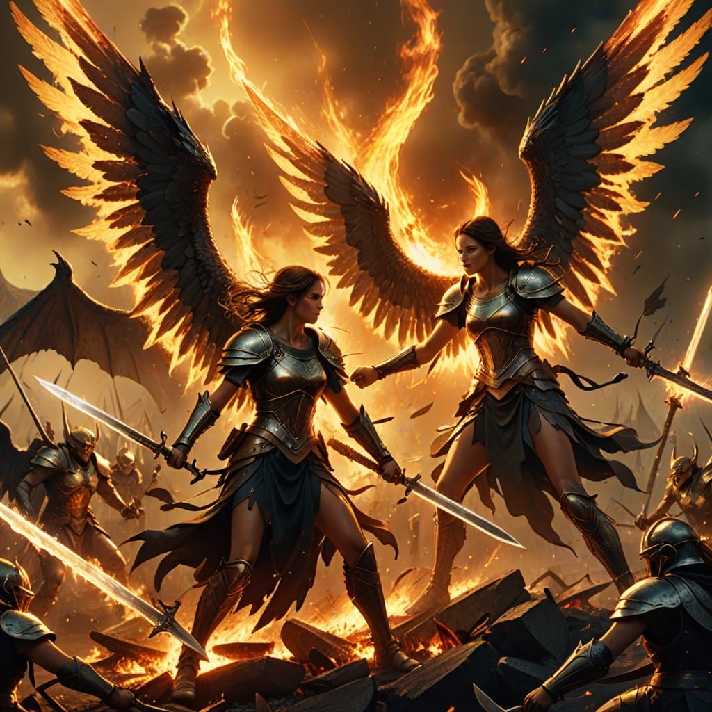 Angels vs Demons: Epic Apocalyptic Battle in Digital Art