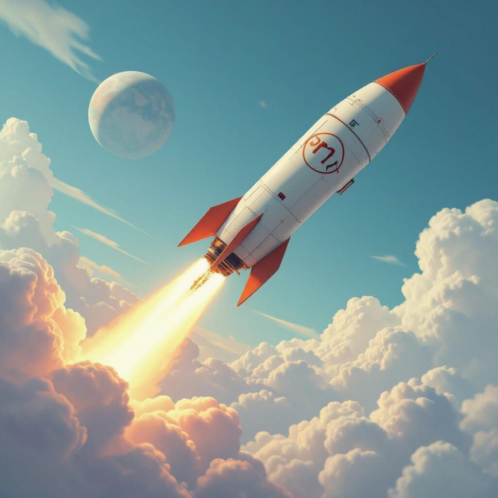 Futuristic Rocket with Integral Symbol Design