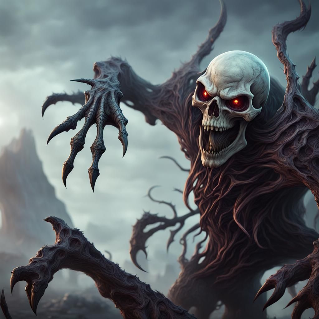 Scary Skull Monster in Detailed Matte Painting
