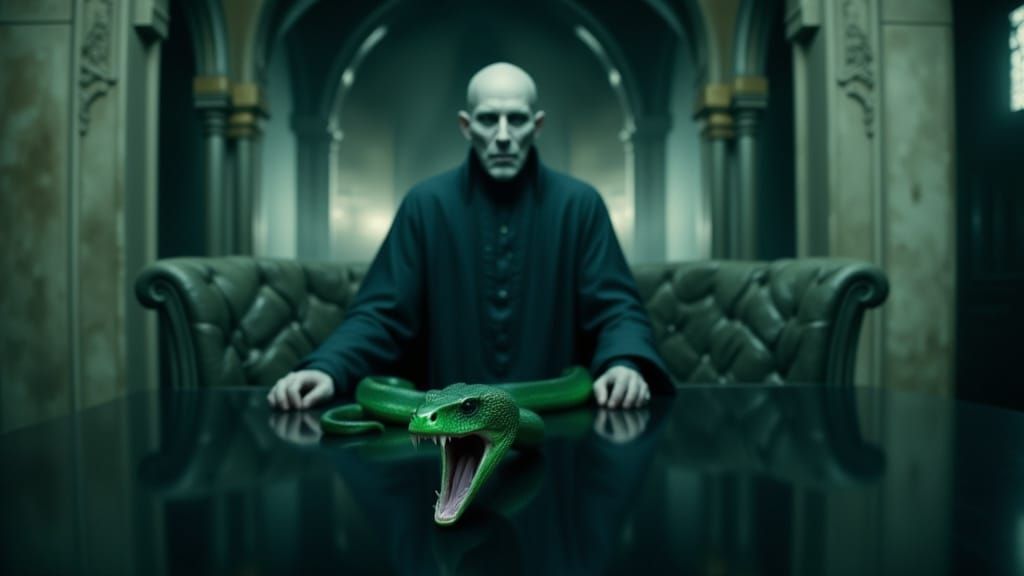Voldemort and Nagini: Dark, Surreal Portrait