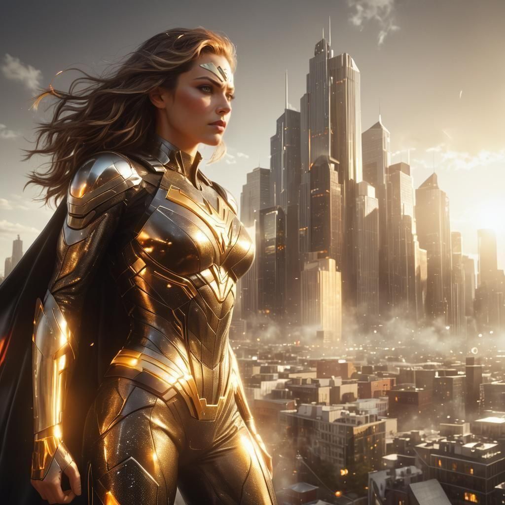 Thania: Powerful Metaverse Superheroine Art