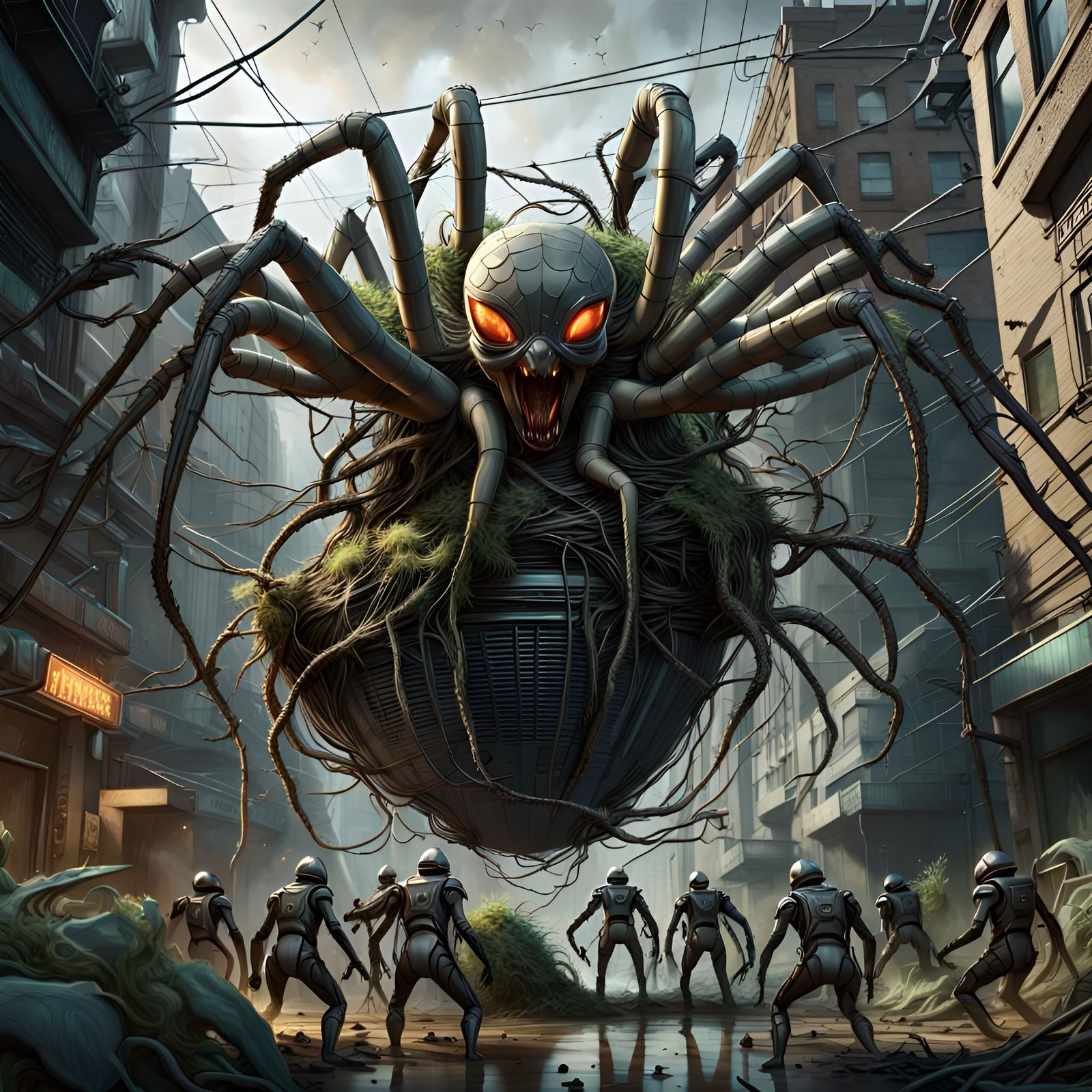 Abandoned part of town...... She is ready to give birth and fight the enemy!