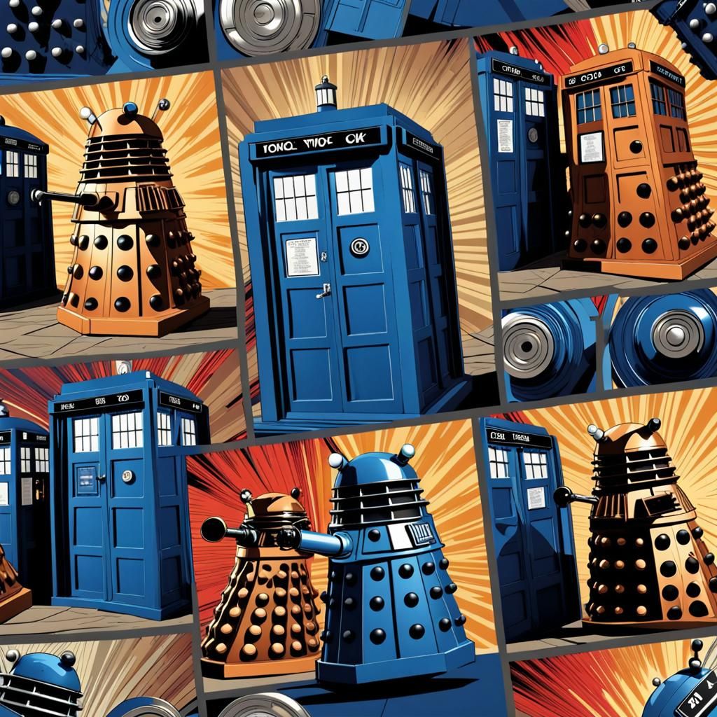 Dr. Who Scenes in Pop Art 3D Render