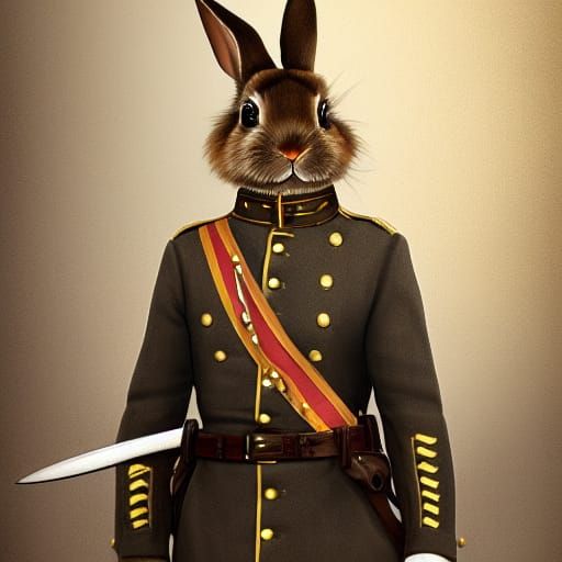 Civil War Bunny: Photorealistic Digital Art Illustration