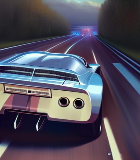 Mach 5 Races Forward in Hyperdetailed Plaid Sky